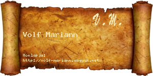 Volf Mariann névjegykártya
